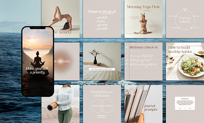 Social Media Template for Instagram carousels instagram social media social media feed social media template wellness yoga