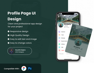 Profile UI Design app design figma profile ui design uiux