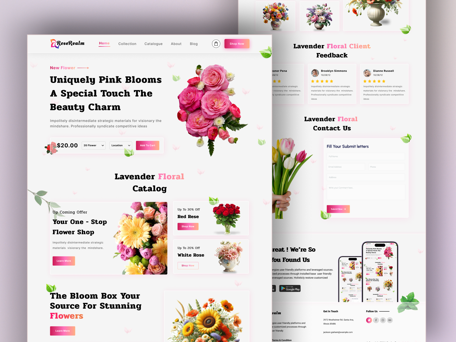 Flower Shop Landing Page UI Design 🌹 by Jarviz Lab || UI/UX Design ...