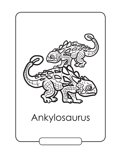 Ankylosaur coloring page animation graphic design