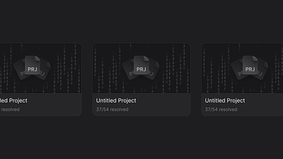 Project cards cards dark ui dashboard cards file project cards ui illustration