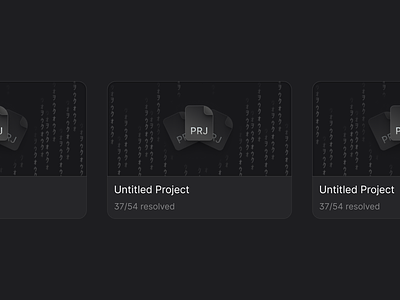 Project cards cards dark ui dashboard cards file project cards ui illustration