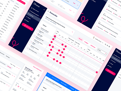 Patient monitoring application app application care clean dashboard design system figma health interface minimal patient pink timeline ui ui kit