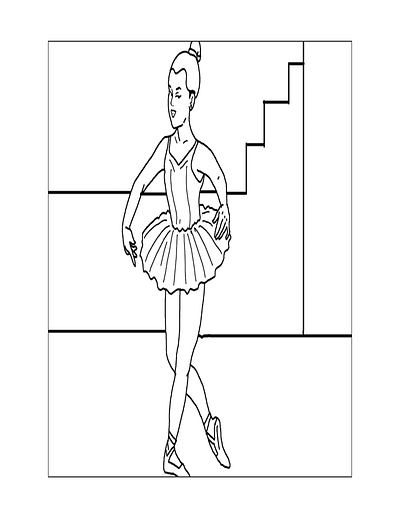 lady Ballerina coloring page animation graphic design