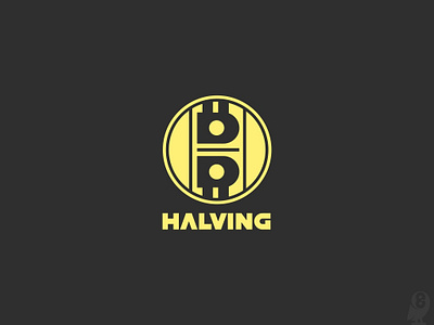 HALVING bitcoin business crypto cryptocurrency cryptomoney finance halving logo money sign symbol