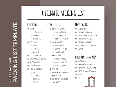 Ultimate Packing List Free Google Docs Template checklist docs free google docs templates free packing list template free template free template google docs google google docs list packing packing list packing list template template travel travel packing list trip ultimate ultimate packing list