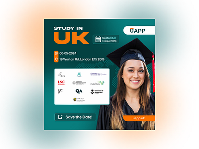 Study in the UK Social Media Post education instagram post education post figma post design figma social media design graphic design social media post study abroad instagram post study abroad social media post ui ui social media design ux