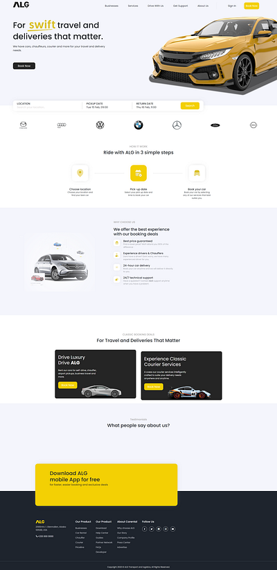 Car Rental Design cars design graphic design landing page ui website