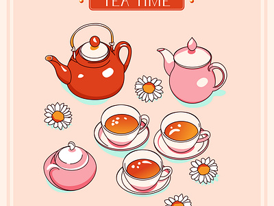 Tea time illustration subjects tea