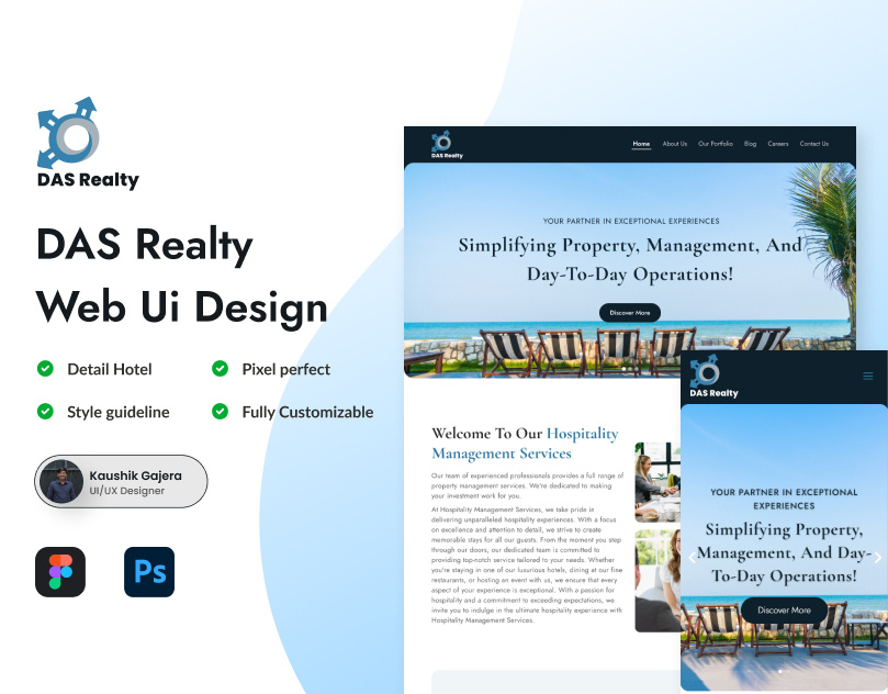 Hospitality Management Ui Design figma hotel hotel management service hotel ui design photoshop ui design uiux webdesign