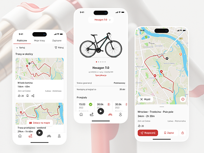 Kross Bike Mobile App activity bike map mobile app route sport ui user interface ux