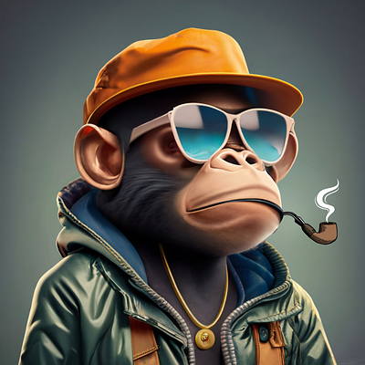 Gangster Monkey Nft Style graphic design