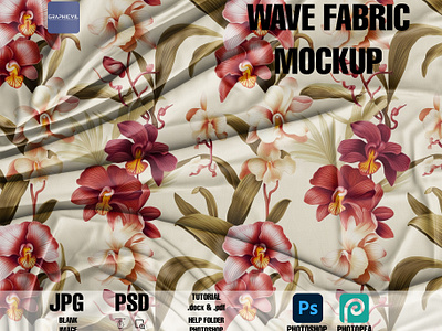 Wave Fabric Mockup | fabric mockup, curtain mockup denim mockup