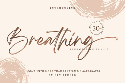 Breathing - Beautiful Brush Font abc alphabet art background beautiful breathing beautiful brush font calligraphy character holiday illustration letter sign style text type vector