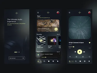 Podcast app UI audio concept mobile podcast ui ui concept ui design
