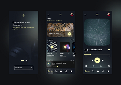 Podcast app UI audio concept mobile podcast ui ui concept ui design