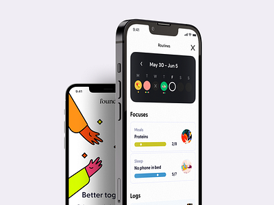 Found's Digital Journey activity app body diet fatloss flat food health track healthcare medical minimal mobile mobile deisgn nutrition startup stats tracking ui ux weight loss