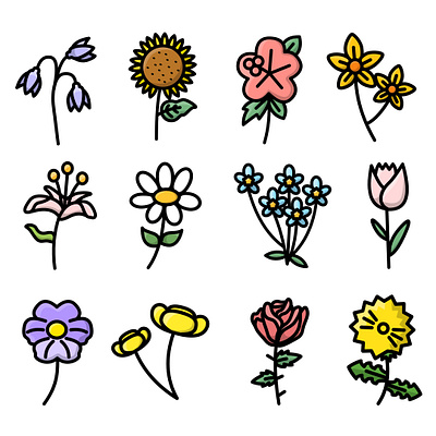 Wild Flowers Icons flower flowers icon icon design icons nature petals plant