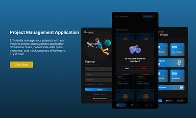 Project Management Application application design figma figma website interface design ui design uiux design