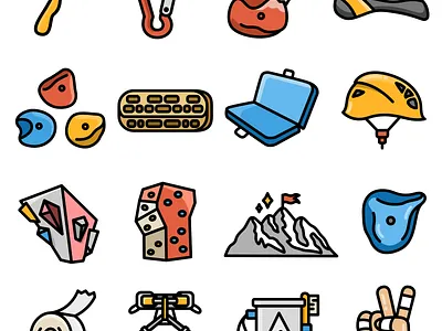 Climbing and Bouldering Icons activity bouldering climbing icon icon design icons lifestyle mountaineering outdoor rock climbing