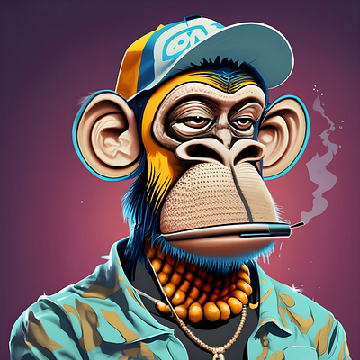 Gangster Monkey Design (3) Nft Style graphic design