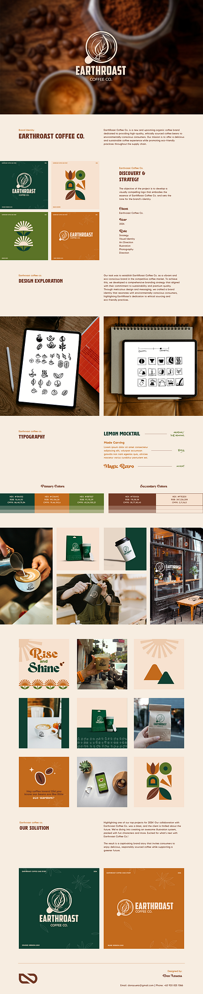 Earthroast Coffee Co. - Brand Identity brand identity branding case study graphic design illustration landing page design logo logo design visual identity website design