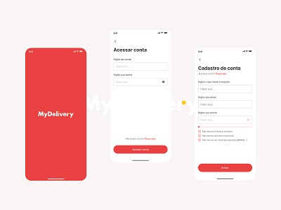 mydelivery app design app delivery delivery food design figma food login splash screen ui ui design uiux