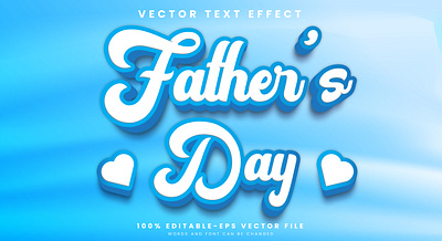 Father's Day 3d editable text style Template fun