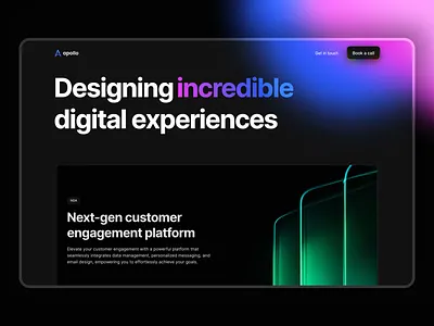 New home for Apollo darkmode design desktop homepage landing web website