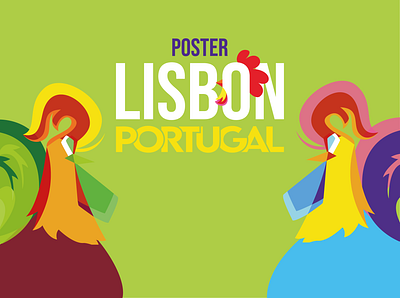 Lisbon, Portugal- Colourful City Poster artwork cartel city graphic design illustration lisbon portugal poster vector