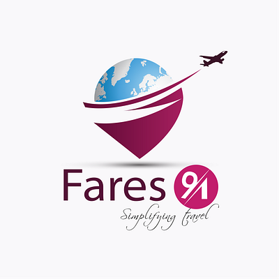 Fares 91 Traveling Agency Logo Design brandidentity branding business creative design graphic design illustration logo vector