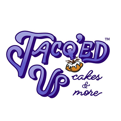 Jacq'ed Up Cakes & More Logo bake branding cakes color graphic design illustration lettering logo small business