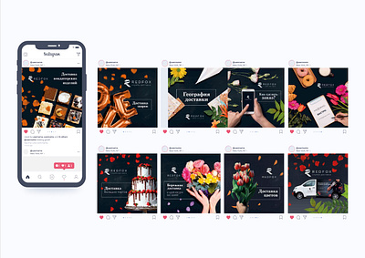 Social media design for a florist company branding graphic design