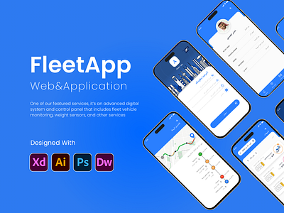 Fleet App Web & Mobile Application dashboard fleet fleet app mobile app monitoring ui ui design uiux user experience user interface ux design web design