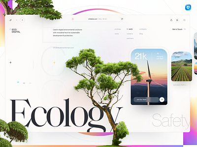 Ecological Forest : Future Innovations 3d app creative design digital eco ecology forest interface minimalism organic plants products tree ui user interface ux web design
