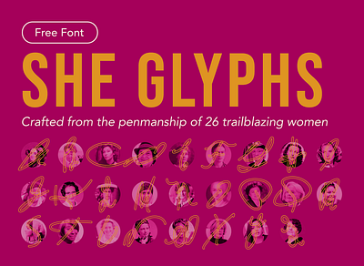 She Glyphs font font design free font handwritten handwritting international womens day penmanship personal project she glyphs typography woman women