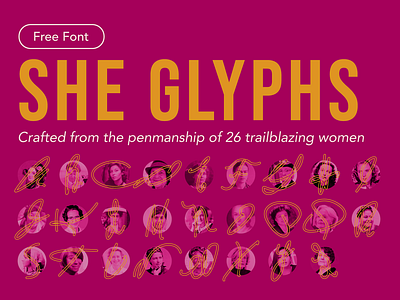 She Glyphs font font design free font handwritten handwritting international womens day penmanship personal project she glyphs typography woman women