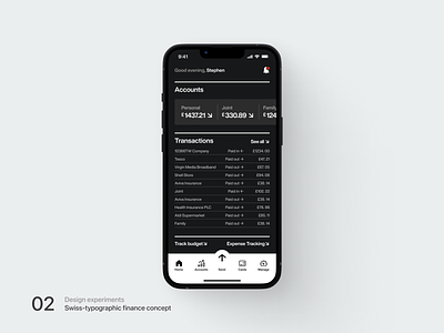 Swiss type, Finance app concept app app design finance interface product design swiss swiss type typography ui user interface ux