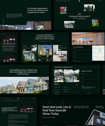 Emerald design framer real estate template ui uiux ux web design webdesign website