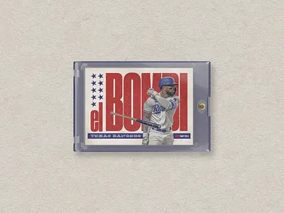 El Bombi baseball baseball card design mlb sports card sports card design texas rangers
