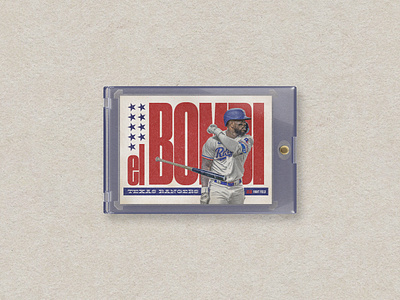 El Bombi baseball baseball card design mlb sports card sports card design texas rangers