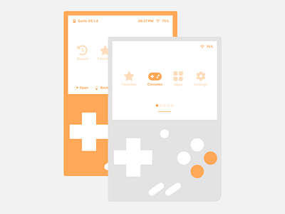 Emulation Handheld UI 30 minute design app design challenge game ui gaming graphic design handheld game illustration retro games ui