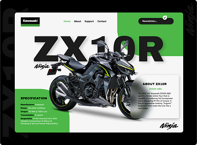 ZX10R graphic design kawasaki logo motorcycle specs ui zx10r