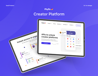 Phyllo | Creator Platform | Web Design colorful web design creator platform product design saas product saas website ui ux web design