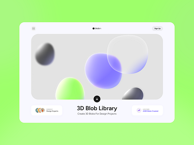 Blobin 3D Website Design 3d animation blobs minimal modern ui website concept website design