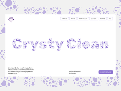Landing page for cleaning company "Crysty Clean" ai cleaning company design graphic design landingpage minimal typography ui ux uxresearch web design