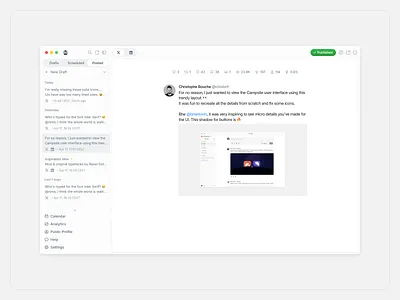 Layout Trend 2024 ✨・Typefully inspiration interface layout linkedin twitter typefully ui ux x