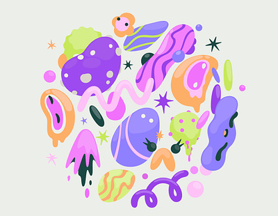 Candy pattern for client abstract cartoon character concept design illustration package vector zutto