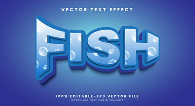 Fish 3d editable text style Template dolphin