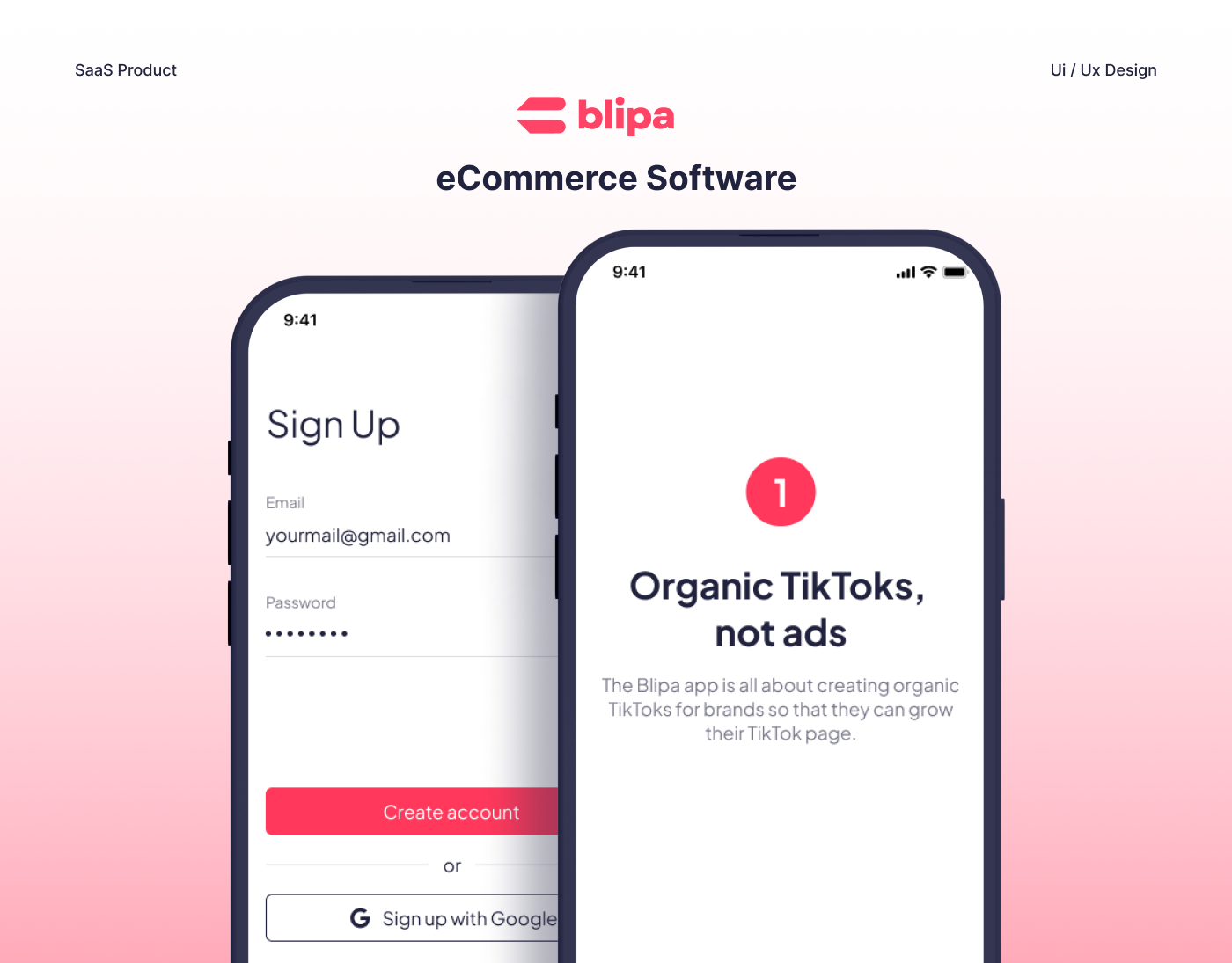 blipa | eCommerce Software | SaaS Product app design e commerce saas product tiktok ui ux